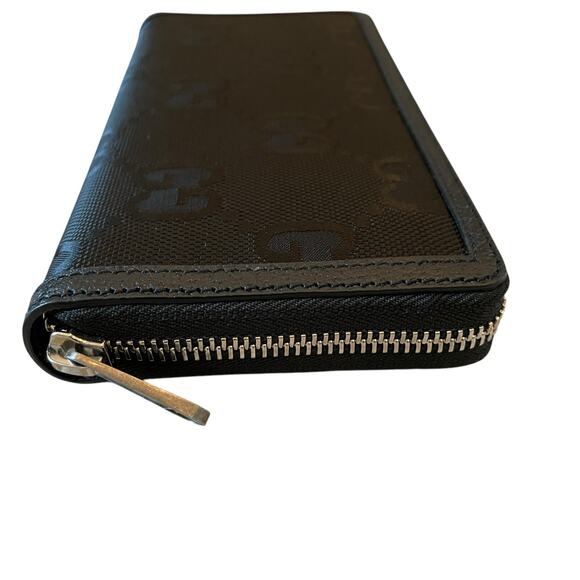 GUCCI Off The Grid Zip Around Long Wallet GG Logo Nylon Leather Black Gold New - Picture 9 of 16